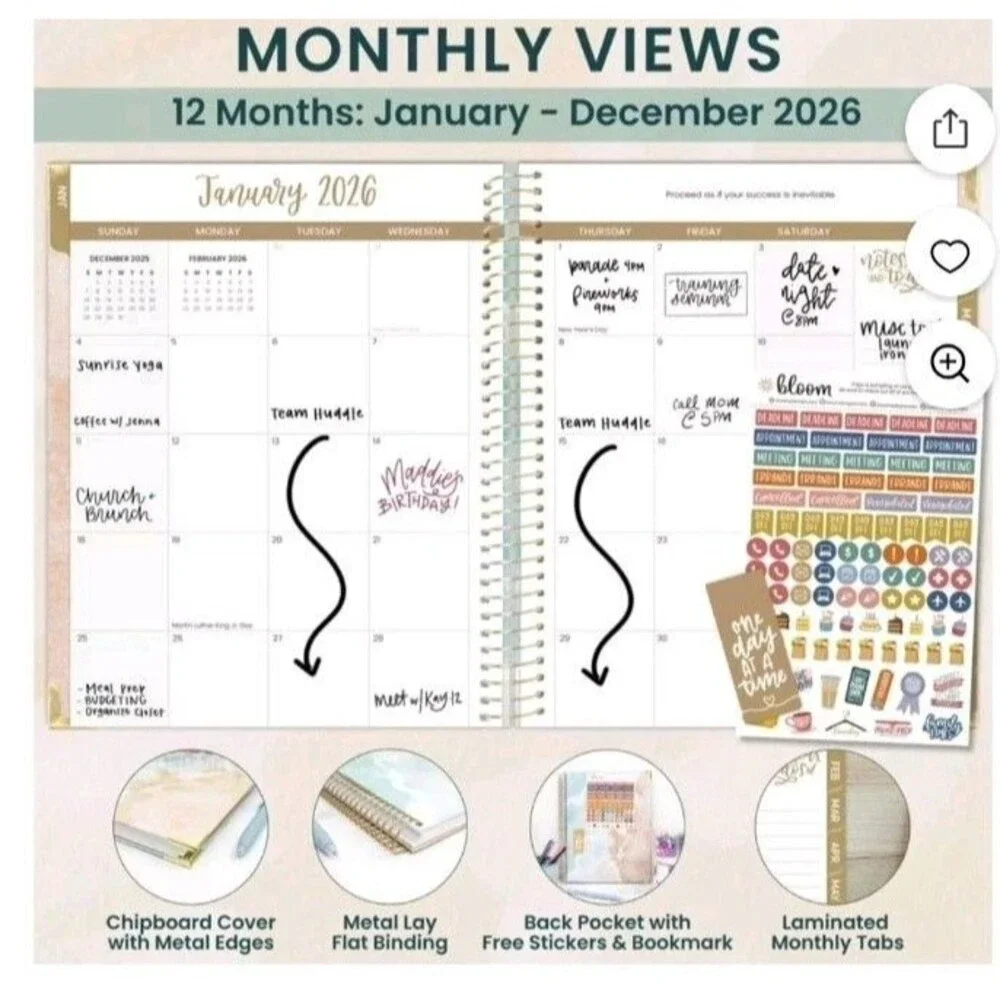 2026 Weekly/Monthly Planner, 8.5